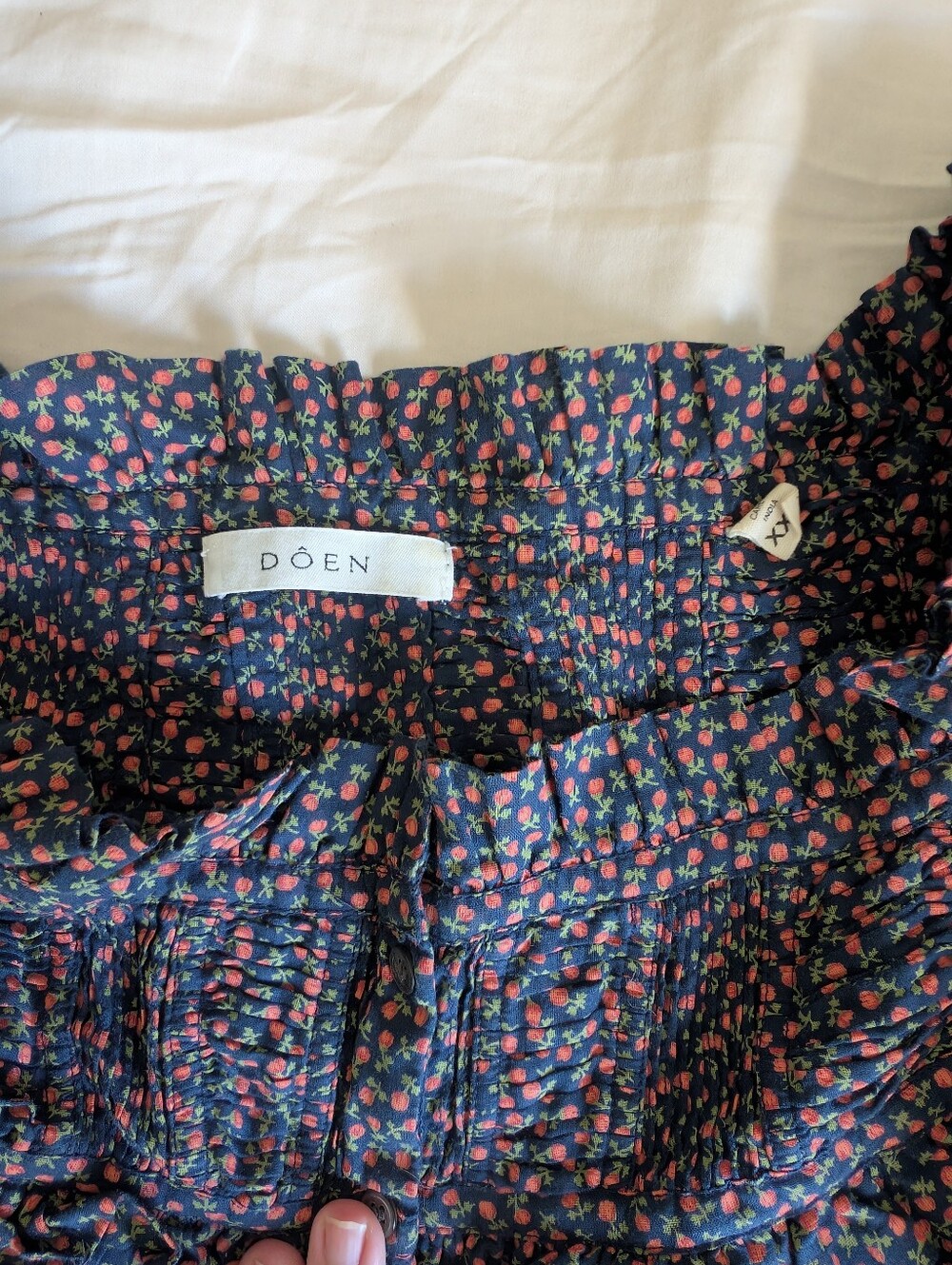 Doen Farley Top XXS In Navy Bisou Floral - Picture 3 of 5